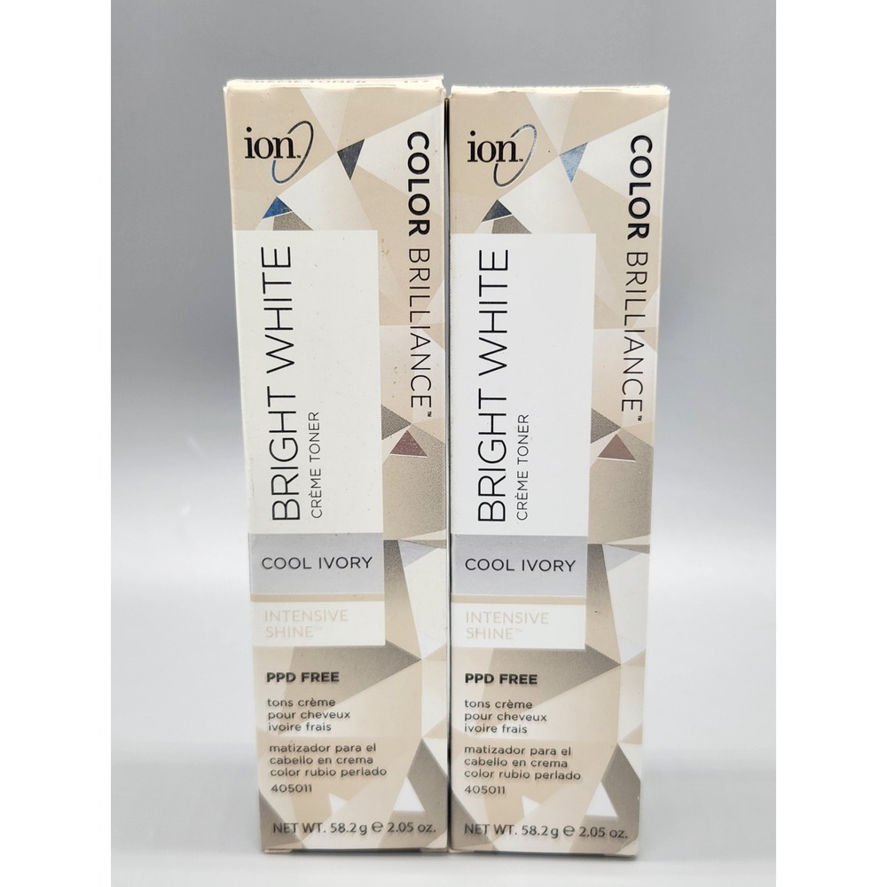 ION Bright White COOL IVORY Creme Toner Color Brilliance Dye set of 2